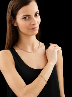 Clearance Apart Kolczyki z żółtego złota z diamentami - 0,006 ct - próba 375