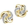 Outlet Apart Kolczyki z żółtego złota z diamentami - 0,06 ct - próba 585