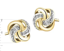 Outlet Apart Kolczyki z żółtego złota z diamentami - 0,06 ct - próba 585