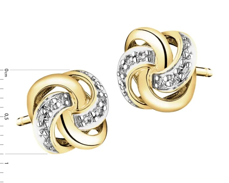 Outlet Apart Kolczyki z żółtego złota z diamentami - 0,06 ct - próba 585
