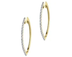 Outlet Apart Kolczyki z żółtego złota z diamentami - koła - 0,15 ct - próba 585