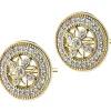Best Apart Kolczyki z żółtego złota z diamentami - rozety - 0,09 ct - próba 585
