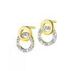 Discount Apart Kolczyki z żółtego złota z diamentami - 0,04 ct - próba 375