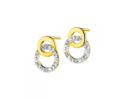 Discount Apart Kolczyki z żółtego złota z diamentami - 0,04 ct - próba 375