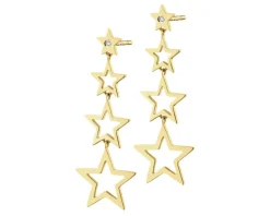 Apart Kolczyki z żółtego złota z diamentami - gwiazdy - 0,006 ct - próba 375< Kolczyki Z Diamentami