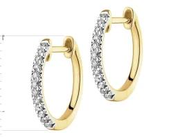 New Apart Kolczyki z żółtego złota z diamentami - koła - 0,10 ct - próba 585