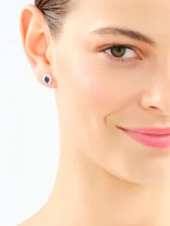 Apart Kolczyki z żółtego złota z diamentami i szafirami - próba 585< Wszystkie