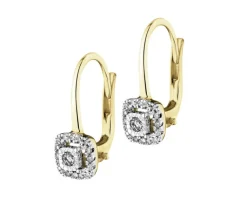 Outlet Apart Kolczyki z żółtego złota z diamentami - 0,16 ct - próba 585
