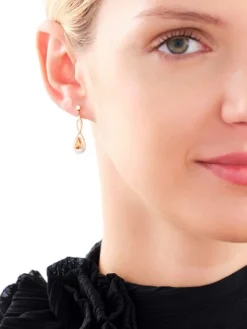 Discount Apart Kolczyki z żółtego złota z diamentami i cytrynami - próba 375