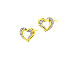 Apart Kolczyki z żółtego złota z diamentami - serca - 0,03 ct - próba 375< Wszystkie