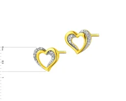 Apart Kolczyki z żółtego złota z diamentami - serca - 0,03 ct - próba 375< Wszystkie