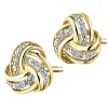 Best Apart Kolczyki z żółtego złota z diamentami - 0,01 ct - próba 375