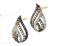 Discount Apart Kolczyki z żółtego złota z diamentami - 0,35 ct - próba 585