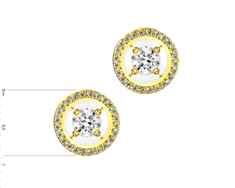 Apart Kolczyki z żółtego złota z diamentami - koła - 0,33 ct - próba 585< Kolczyki Z Diamentami