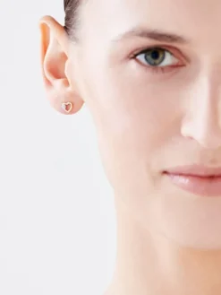Apart Kolczyki z żółtego złota z diamentami - serca - 0,01 ct - próba 375< Kolczyki Z Diamentami