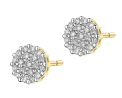 Sale Apart Kolczyki z żółtego złota z diamentami - 0,16 ct - próba 585
