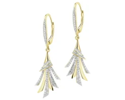 Clearance Apart Kolczyki z żółtego złota z diamentami - 0,31 ct - próba 585