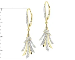 Clearance Apart Kolczyki z żółtego złota z diamentami - 0,31 ct - próba 585