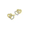 Hot Apart Kolczyki z żółtego złota z diamentami - serca - 0,16 ct - próba 585