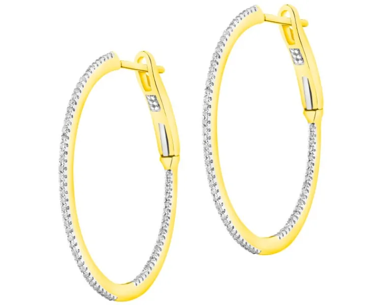 Online Apart Kolczyki z żółtego złota z diamentami - koła - 0,20 ct - próba 585