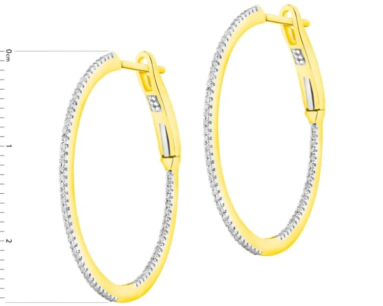 Online Apart Kolczyki z żółtego złota z diamentami - koła - 0,20 ct - próba 585