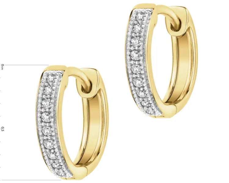 Apart Kolczyki z żółtego złota z diamentami - koła - 0,05 ct - próba 585< Wszystkie
