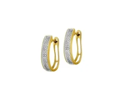 Apart Kolczyki z żółtego złota z diamentami - koła - 0,16 ct - próba 585< Kolczyki Z Diamentami