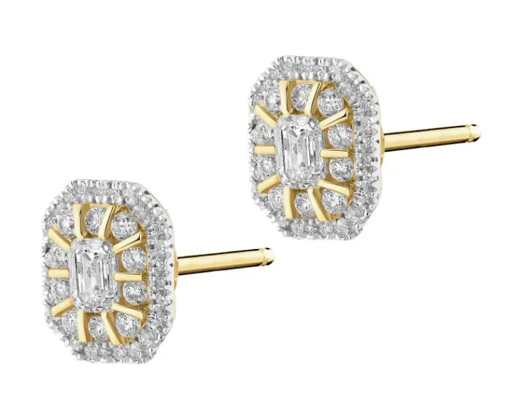 Sale Apart Kolczyki z żółtego złota z diamentami - 0,40 ct - próba 585