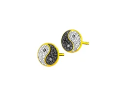 Apart Kolczyki z żółtego złota z diamentami - yin yang - 0,16 ct - próba 585< Wszystkie