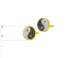 Apart Kolczyki z żółtego złota z diamentami - yin yang - 0,16 ct - próba 585< Wszystkie