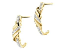 Clearance Apart Kolczyki z żółtego złota z diamentami - 0,04 ct - próba 375