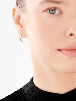 Clearance Apart Kolczyki z żółtego złota z diamentami - 0,04 ct - próba 375
