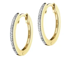 Apart Kolczyki z żółtego złota z diamentami - koła - 0,06 ct - próba 585