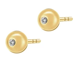Apart Kolczyki z żółtego złota z diamentami - kulki - 0,01 ct - próba 375< Kolczyki Z Diamentami