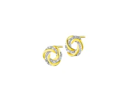 Discount Apart Kolczyki z żółtego złota z diamentami - 0,05 ct - próba 585