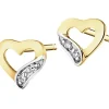 Apart Kolczyki z żółtego złota z diamentami - serca - 0,008 ct - próba 585< Wszystkie