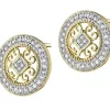 Apart Kolczyki z żółtego złota z diamentami - rozety - 0,18 ct - próba 585< Kolczyki Z Diamentami