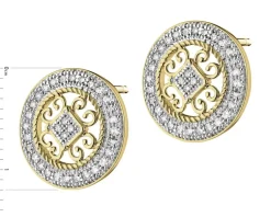 Apart Kolczyki z żółtego złota z diamentami - rozety - 0,18 ct - próba 585< Kolczyki Z Diamentami