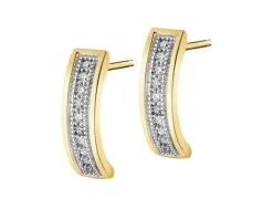 Apart Kolczyki z żółtego złota z diamentami - 0,07 ct - próba 585< Kolczyki Z Diamentami