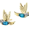 Online Apart Kolczyki z żółtego złota z diamentami i topazami London Blue - kolibry - próba 585