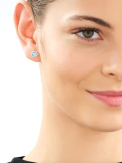 Outlet Apart Kolczyki z żółtego złota z diamentami i topazami - próba 585