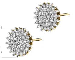 Online Apart Kolczyki z żółtego złota z diamentami - 0,18 ct - próba 585