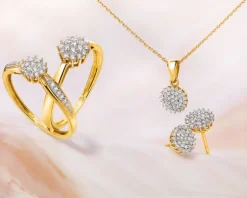 Online Apart Kolczyki z żółtego złota z diamentami - 0,18 ct - próba 585