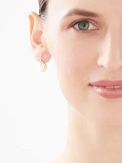 Hot Apart Kolczyki z żółtego złota z diamentami i perłami - próba 585