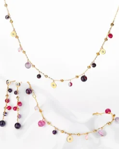 Apart Kolczyki z żółtego złota z diamentami i agatami - próba 375< Wszystkie