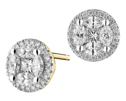 Apart Kolczyki z żółtego złota z diamentami - 1,06 ct - próba 585< Kolczyki Z Diamentami