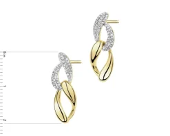 Discount Apart Kolczyki z żółtego złota z diamentami - 0,20 ct - próba 585
