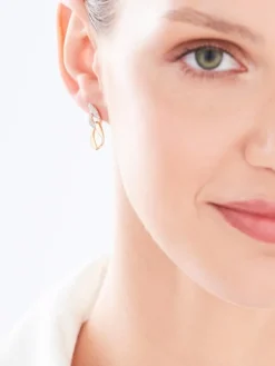 Discount Apart Kolczyki z żółtego złota z diamentami - 0,20 ct - próba 585