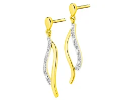 Sale Apart Kolczyki z żółtego złota z diamentami - 0,02 ct - próba 375
