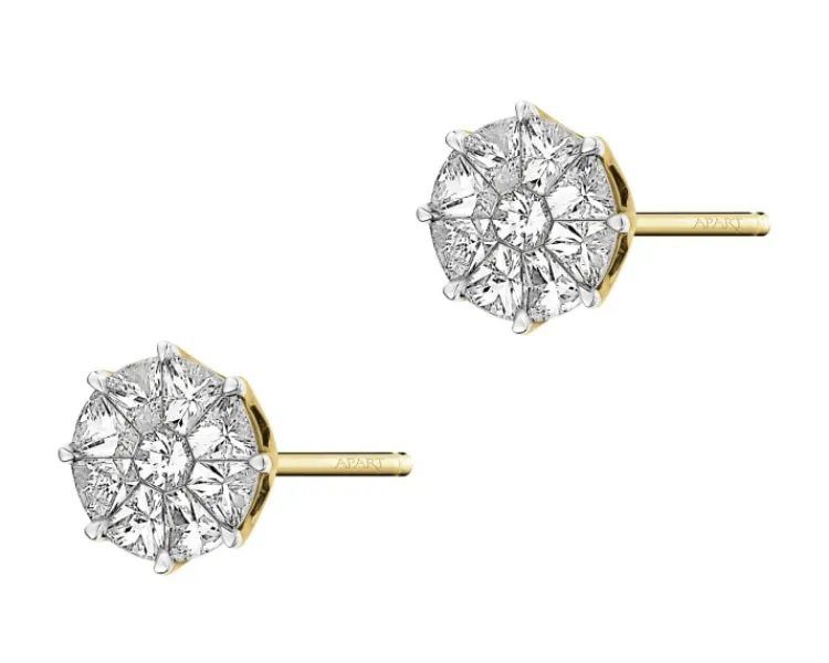 Apart Kolczyki z żółtego złota z diamentami - 1,01 ct - próba 585